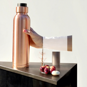 Pure <b>Copper</b> <b>Drinking</b> Water <b>Bottle</b> Ayurvedic Reusable <b>Bottle</b> for Daily Use - Product Image 1