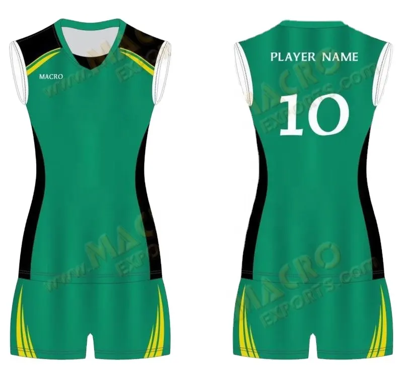 Venta al por mayor mejor diseño personalizado barato con cuello en V uniformes de voleibol sin mangas mujeres personalizado estampado uniforme de voleibol