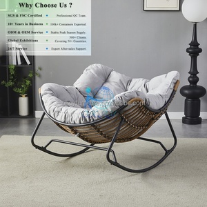 Fauteuil à bascule en rotin OKAY, chaise de bureau pour la pause déjeuner, mobilier de loisirs de luxe léger, chaise moderne minimaliste - Product Image 1