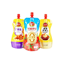 Hot Chili Mayonnaise Pâte Condiments Salade Vinaigrette BBQ Sauce De Cuisson Emballage Bec Poche pour Nourriture Pour Bébé Commande Minimum 100pcs