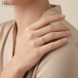 Hot Selling Trendy Design Half Eternity Ring Fine <b>Jewelry</b> 18K Solid Gold Real Natural Diamond Stackable Ring For <b>Couple</b> Gift - Product Image 6