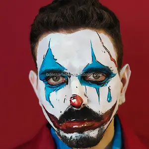 Olie Wasbaar Lichaam En Gezicht Schilderen Clown Joker Jurk Up Wit Clown Gezicht Verf