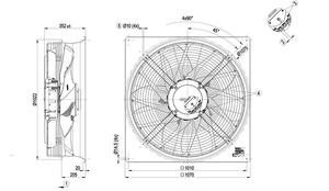 Ventilateur EC haute efficacité ebm-papst W3G910-LV12-03/F01, ventilateur intelligent à économie d'énergie pour systèmes de ventilation industrielle HVAC - Product Image 2
