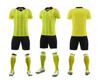 Uniforme d'arbitre de football - Ensemble de maillot d'arbitre de football à manches courtes avec poches à velcro 100% polyester respirant