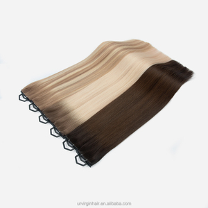 नए आगमन रूसी मानव बालों को डबल खींचा प्रतिभा वेफ्ट कुंवारी बाल अदृश्य हाथ बंधे फ्लैट प्रतिभा वेफ्ट वीट एक्सटेंशन - Product Image 6