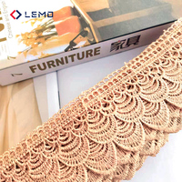 Bahan Aksesoris Jahit Gaun Nigeria Afrika, Kain Renda Bunga Crochet Bersulam, Renda Guipure Larut Air