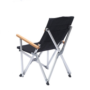 Chaise pliante d'extérieur en alliage d'aluminium kaki, chaise de jardin décontractée, pliable, légère, portable, chaise de camping - Product Image 4