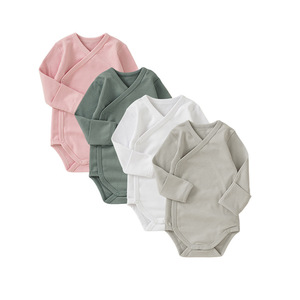 ชุดจั๊มสูทผ้าฝ้ายถักแบบใหม่สำหรับทารกแรกเกิดชุดหมีแขนยาวสีทึบสำหรับฤดูใบไม้ร่วง - Product Image 5