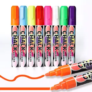 Premium 12 paket 6mm geri dönüşümlü keski mermi noktası İpucu sanat islak silinebilir İşaretleyiciler kalem sanat kalite silinebilir sıvı tebeşir işaretleyici kalem