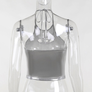 Top corti alla moda Y2K da <span class=keywords><strong>donna</strong></span> in tessuto leggero e traspirante, perfetti per l'abbigliamento casual estivo e lo street style. - Product Image 5