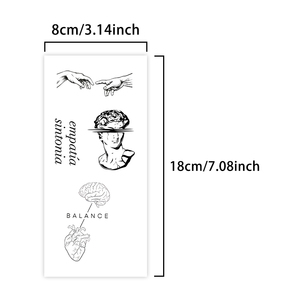<span class=keywords><strong>Tatouage</strong></span> temporaire semi-permanent en forme de <span class=keywords><strong>cœur</strong></span> et de cerveau, <span class=keywords><strong>tatouage</strong></span> réaliste <span class=keywords><strong>à</strong></span> base de plantes, imperméable, dure 2 semaines, pour le bras, la paume - Product Image 2