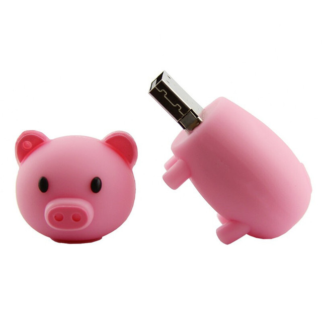 32GB/16GB USB 2.0 Stich Pink Animal A-class Flash Chip Customized OEM Logo 5-Year Warranty Cute Cartoon Pig USB Flash Drive