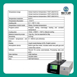 Analizador TGA SKZ1053 0.1-100 ℃ Control de Temperatura PID Multietapa con Velocidad de Calentamiento Ajustable, <span class=keywords><strong>Balanza</strong></span> de 1mg-3g, Expandible a 50g - Product Image 4