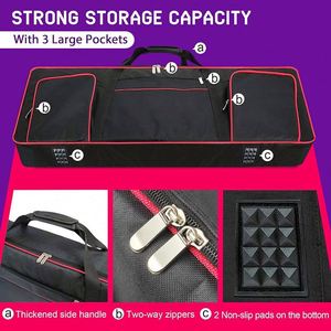 Housse de transport pour clavier 61 touches, fabriquée en usine BSCI, portable, durable, imperméable, en polyester 600D avec rembourrage en coton de 10 mm - Product Image 3