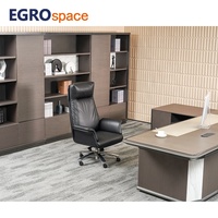 Fauteuil de bureau de direction en cuir de luxe EGROspace, pivotant, en bois, pour réception, vente en gros d'usine