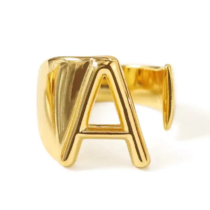 Gold Plated Initial Letter Personalized Rings Alphabet A to Z Gifts For  Women | eBay
