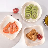 Mignons plats et assiettes en os en plastique simples pour un usage domestique collations sèches et petite table de dessus de fruits de bureau pour le camping