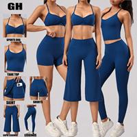 GH Ensembles de sport en gros respirants pour la course et l'entraînement, incluant soutien-gorge de sport, débardeur, jupes taille haute, shorts et pantalons larges, ensembles de yoga