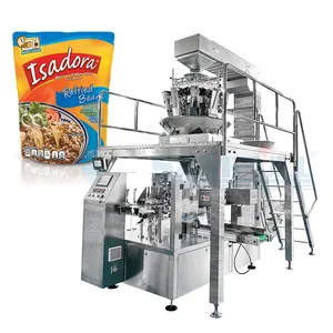 Automatic premade pouch frozen pre-cooked meal packaging machine bagging pre-made rice bean vegetable doypack packing machine