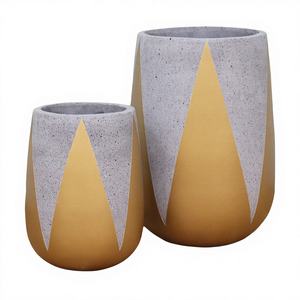 Jardinières modernes et minimalistes en fibrociment écologiques avec trous de drainage, peintes à la main, pour jardin de fleurs – Fournisseur Vietnamien - Product Image 1