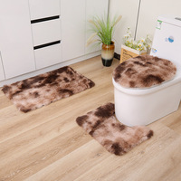 Maßgefertigtes 3-teiliges Ovales Badematten-Set 100% Polyester Haustierfreundlich Moderne Schlichtheit Badezimmerteppich mit Rutschfester Rückseite