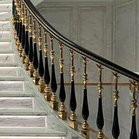 Meixi Treppen im Zeitgenössischen Stil Messing-Aluminium-Legierung Treppengeländer 1 Jahr Garantie 3D-Modell-Design für Luxusvillen