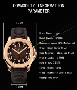 Orologio Meccanico Automatico da 40 mm per <span class=keywords><strong>Uomo</strong></span> Movimento Miyota 8215 Vetro Zaffiro 5167 Orologio da Polso Sportivo Impermeabile 50M - Product Image 2