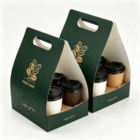 Support de transport personnalisé pour boissons à emporter avec poignée, porte-gobelets en papier, porte-bouteilles de bière, plateau porte-gobelets, boîte pop-up pour bouteilles d'alcool