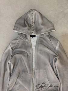 Custom Logo screen print Men Streetwear <b>Zip</b> <b>Up</b> <b>Hoodie</b> Vintage acid wash French Terry cotton hoodies - Product Image 2
