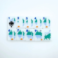 Jeu de Mahjong Américain Personnalisé Série NYC Never Sleeps à Couche Unique, 160 Tuiles Acryliques avec Tuiles de Mahjong de Luxe Dessinées à la Main