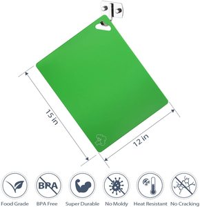 6PCS Extra grueso <span class=keywords><strong>Flexible</strong></span> de plástico de cocina de tablero de corte de conjunto de alfombras con iconos de alimentos y asas de fácil agarre - Product Image 3