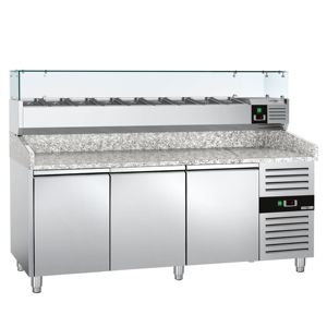 GGM Gastro Pizza Refrigerated Prep <b>Table</b> ECO-2000x800mm-Triple Doors-2-8C-A+++ Energy Efficient-Digital Temp Control-incl. - Product Image 3