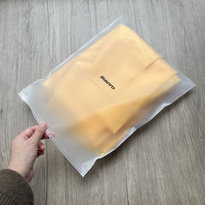 Custom Matte Frosted <b>Zip</b> <b>Bags</b> Gold Printing Logo Clear Zipper Pouches For Clothing Cosmetic Packaging - Product Image 4
