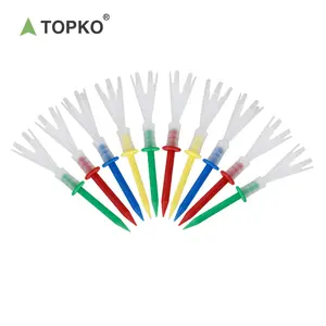 TOPKO Custom logo plastic golf tees 70mm, 83mm best-selling colorful golf tees