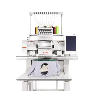 QM1201 घरेलू कम्प्यूटरीकृत कढ़ाई मशीन एकल सिर घर कढ़ाई सिलाई मशीन के लिए टोपी टी शर्ट