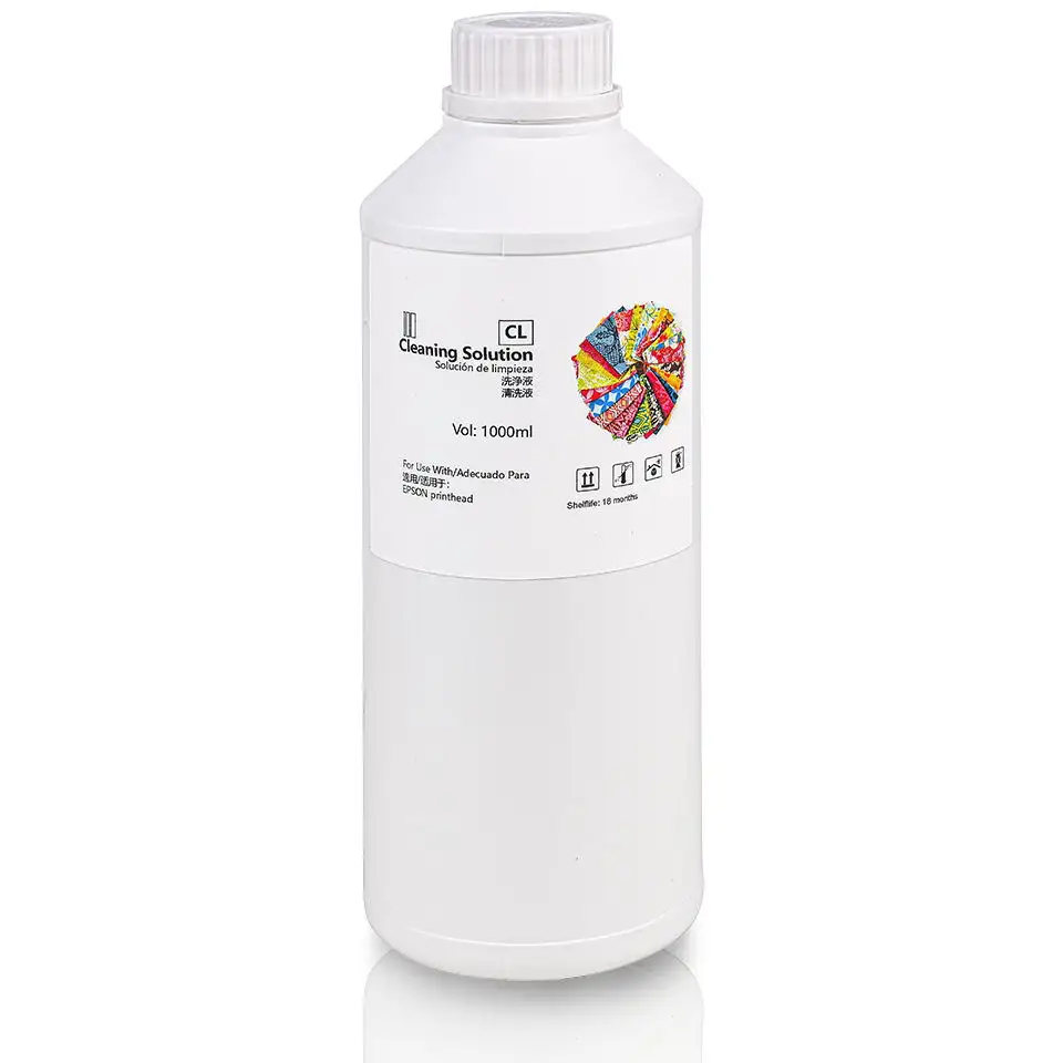 1000ML/Bottle DTG Textile white Ink 100% compatibile con inchiostro originale DTG pretrattamento liquido/soluzione detergente disponibile