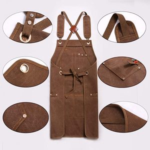 <span class=keywords><strong>Tablier</strong></span> en toile cirée avec poches pour hommes, Logo personnalisé, idéal pour le travail et les salons commerciaux - Product Image 6