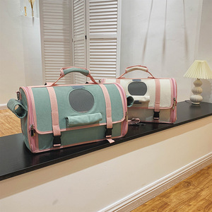<b>Cat</b>-shaped space capsule <b>backpack</b>, canvas <b>cat</b>-themed portable <b>cat</b> carry, horizontal large capacity dog bag/pet bag. - Product Image 4