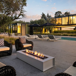 Brasero au propane en acier Corten moderne, chauffage extérieur, chauffage de terrasse, brasero-gril, design portable, construction durable, manuel - Product Image 1