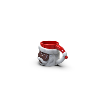 Tasse à café en céramique 3D personnalisée de haute qualité, cadeau de Noël amusant, motif <span class=keywords><strong>homme</strong></span> <span class=keywords><strong>africain</strong></span> à cou torsadé, Père Noël attrape-chapeau - Product Image 3