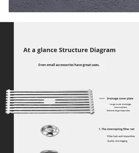 OEM 304 Stainless Steel Thickened Rectangular Insect-Proof Deodorizing Filter Floor Drain DN50 Bathroom with Brushed Surface - Product Image 6