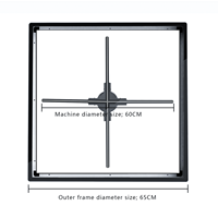 Ventilador con Pantalla Holográfica Inteligente SANNAN de 65 cm - Control Remoto/WiFi/Aplicación, Resolución 2000x768, Memoria de 32 GB para Publicidad Dinámica en 3D