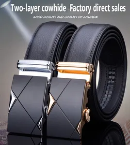 Belt Men Wholesale Leather High-end Automatic Buckle Business Pure Cowhine Belt Men Leisure Men's Belt Manufacturers