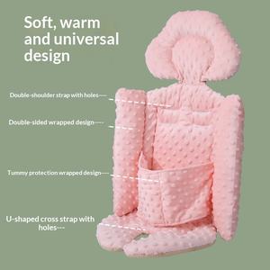 Almohadilla de algodón para <span class=keywords><strong>cochecito</strong></span> de bebé, cojín de vientre a vientre, patrón sólido, tipo universal, accesorio para caminar para bebés en otoño e invierno - Product Image 4