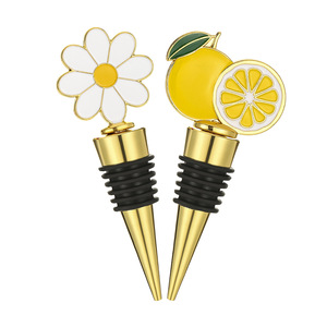 Daisy Lemon Metal Wine Stopper <b>Sealing</b> Bottle Stopper For Wine Bottles - Product Image 4