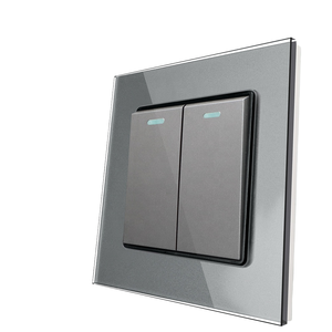 Interrupteur mural à bouton-poussoir carré 1 gang 2 voies 16A 250V en verre trempé et PC durable, durée <span class=keywords><strong>de</strong></span> <span class=keywords><strong>vie</strong></span> mécanique <span class=keywords><strong>de</strong></span> 100 000 cycles - Product Image 3
