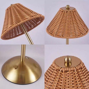 Rechargeable Rattan LED <strong>Table</strong> Lamp, Home Decor Ornament, Bedroom <strong>Bedside</strong> Ambient Night Light for Living Room - Product Image 2