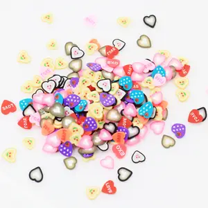 Beauty 3D Polymer Clay DIY Heart Love Designs Nail Art Decoration Tiny Heart Slices For Nail Art