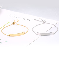 Bijoux en acier inoxydable, plaqué or 18K, 20 pièces, Logo gravé vierge, breloque courbée