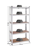Supports de stockage sans boulons à 5 niveaux-Étagères de garage robustes, supports utilitaires et étagères polyvalentes